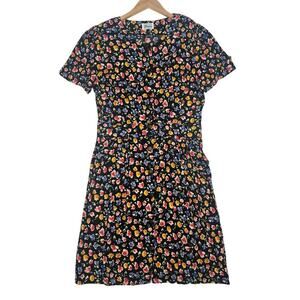 VNTG Darian Knee Length Button Down 90s Phoebe Buffay Cottage Prairie Dress sz S